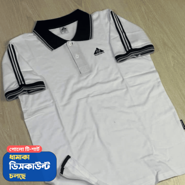 কটন পোলো টি শার্ট – সাদা কালার