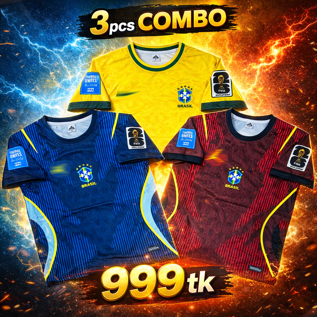 Brazil Football Jersey Combo (3pcs)