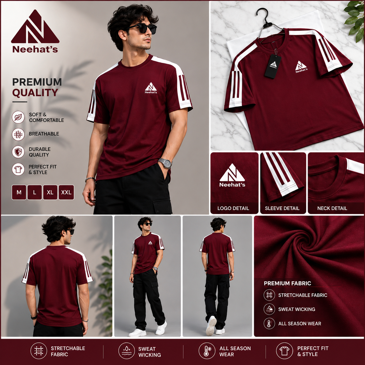 Premium Mesh T-Shirt - 3pcs